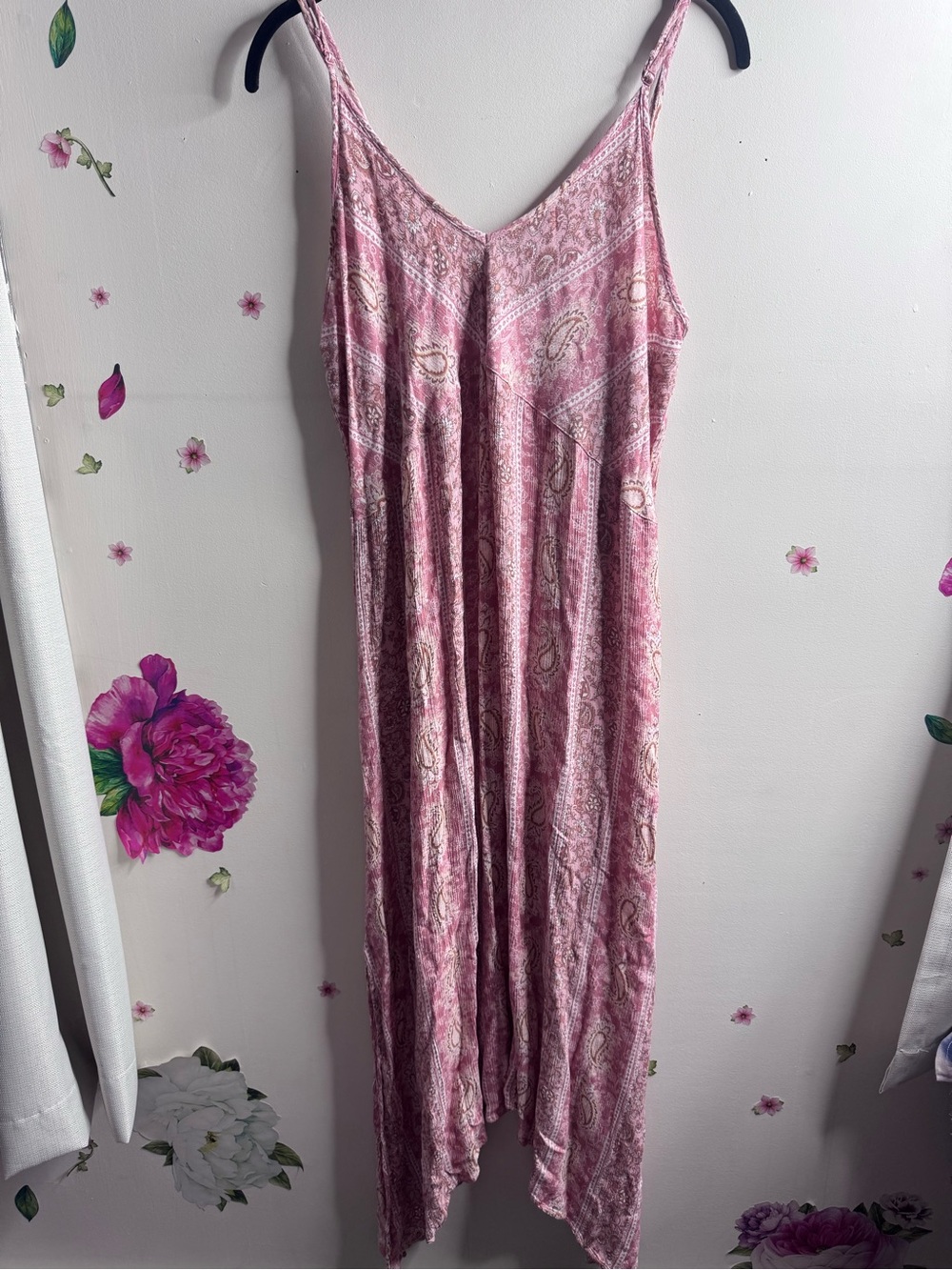 Knox Rose Pink Paisley Slip Dress with Adjustable Straps